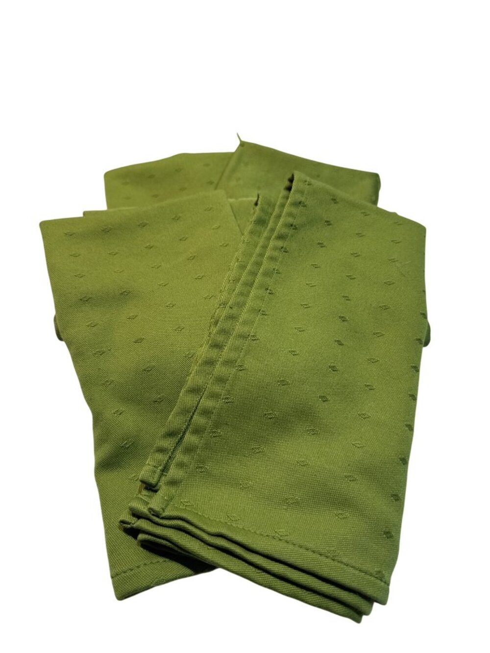 Green Textured Fabric Napkins Set Of 5 19 Inch Square Craft Dye Lot - Picture 2 of 5